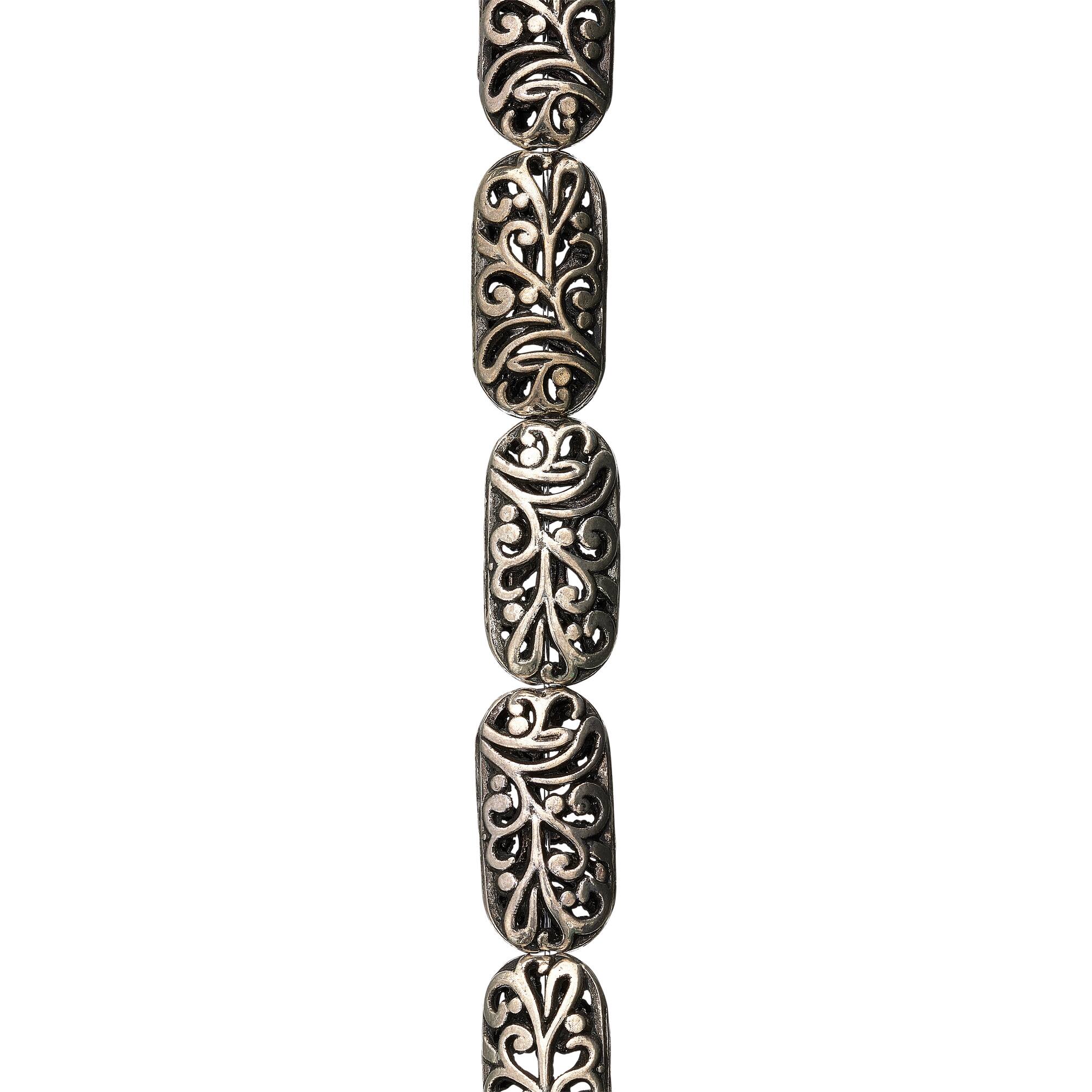 Silver Plated Vine Pattern Beads, 20mm by Bead Landing™